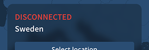 Disconnected in red text, indicating the Mullvad VPN app as disconnected.