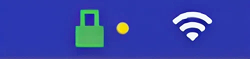 Mullvad VPN padlock on Linux highlighting that there is a notification.
