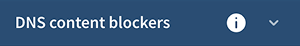DNS content blockers setting menu closed.